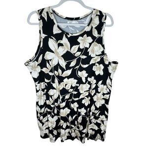 24/7 Maurices Black Tan Cream Floral Sleeveless‎ Stretchy Short Dress Coconut 4X